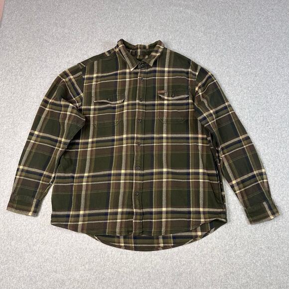 Orvis Big Bear Heavyweight Double Brushed Flannel Button Up Shirt Mens XXL Plaid - Picture 3 of 9